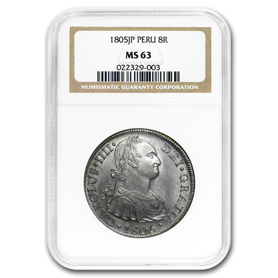 1805-L JP Peru Silver 8 Reales MS-63 NGC 1805-L JP Peru Silver 8 Reales MS-63 NGC